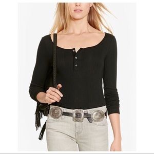 Polo lightweight texture striped Henley shirt